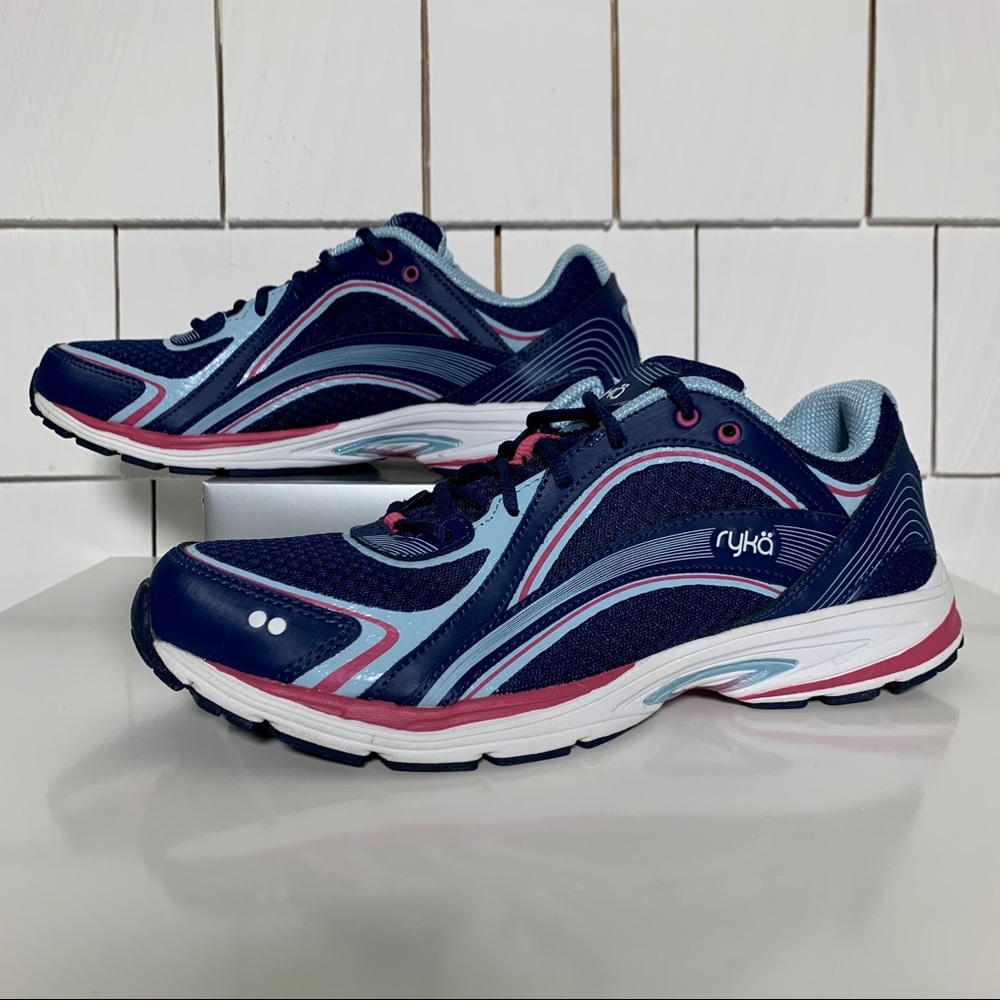 Ryka Sky Walk Navy/Pink/Blue Sneakers (Size: 9)